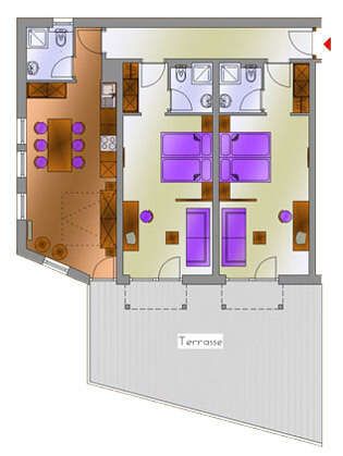 Floor plan of apartment 6 of Ferienhaus Auer